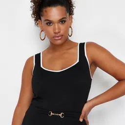 Trendyol Ribbed Shoulder Straps Tank Longline Top-58