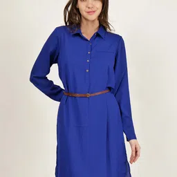 DRIRO Cuffed Sleeves Shirt Dress-image-97