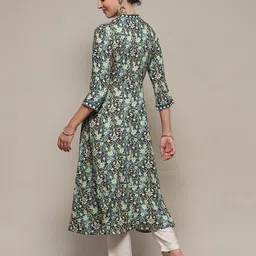 Biba Ethnic Motifs Printed Mandarin Collar A-Line Kurta-picture-32