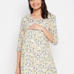 Hypernation Floral Printed Maternity Longline Top-image-82