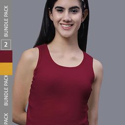 FBAR Pack Of 2 Sleeveless Ribbed Cotton Crop Tops-image-82