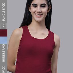 FBAR Pack Of 2 Ribbed Cotton Tank Tops-image-76