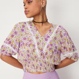 max Floral Print Wrap Top-image-20