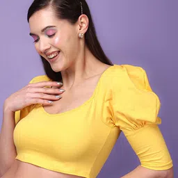 SCORPIUS Sweetheart Neck Puff Sleeves Fitted Crop Top-image-80