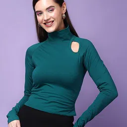 SCORPIUS High Neck Raglan Sleeves Fitted Top-picture-9