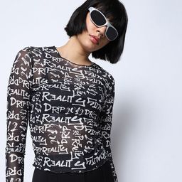 Bewakoof Air 1.0 Typography Printed Round Neck Regular Top-image-25