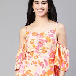 Oxolloxo Floral Print Cold Shoulder Top-image-67
