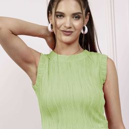 Athena Textured Tank Crop Top-image-5