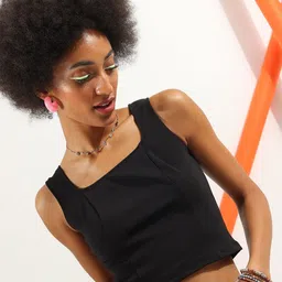 Veni Vidi Vici Square Neck Sleeveless Tank Crop Top-picture-19