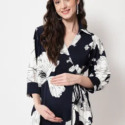 angloindu Floral Print Wrap Crop Top-picture-23