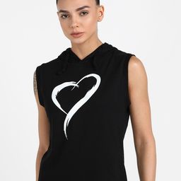 Rock Paper Scissors Women Black & White Printed Pure Cotton Hooded Top-image-93