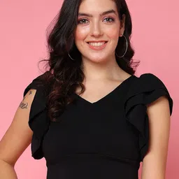 Mast & Harbour Flutter Sleeve Ruffles Crop Top-picture-14