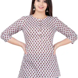 BAESD Floral Printed Round Neck Cotton Top-image-78