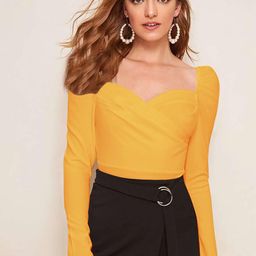 Dream Beauty Fashion Sweetheart Neck Gathered Top-picture-15