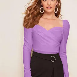 Dream Beauty Fashion Sweetheart Neck Long Sleeves Top-picture-43