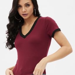 Harpa Women Maroon V-Neck Casual Top-image-78