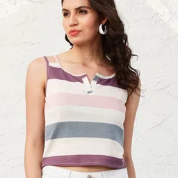 Athena Striped Net Crop Top-image-14
