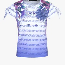 Monte Carlo Girls Purple & White Printed Top-image-26