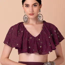 INDYA X Ridhi Mehra Floral Embroidered Georgette Top-picture-44