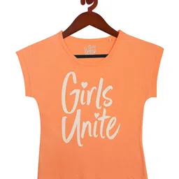 Tiny Girl Girls Peach-Coloured Printed Extended Sleeves Top-image-98