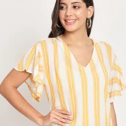 CHARMGAL Striped Flutter Sleeve Top-image-22