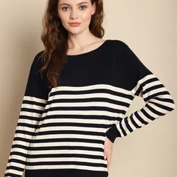 NoBarr Horizontal Striped Long Sleeves Regular Top-picture-10