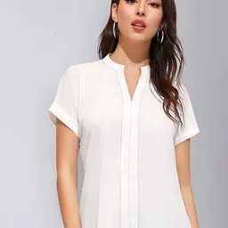 TOOCHKI Mandarin Collar Extended Sleeves Shirt Style Top-picture-34