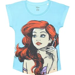 Wear Your Mind Girls Disney Princess Graphic Printed Cap Sleeves Top-image-87