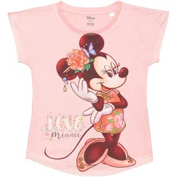 Wear Your Mind Girls Minnie Printed Extended Sleeves Top-image-84