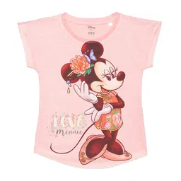 Wear Your Mind Girls Minnie Mouse Printed Cap Sleeves Cotton Top-image-73