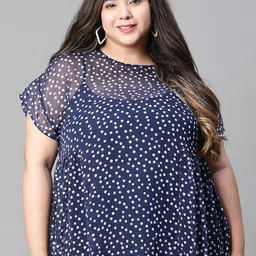 Oxolloxo Polka Dot Printed Extended Sleeves Top-picture-25