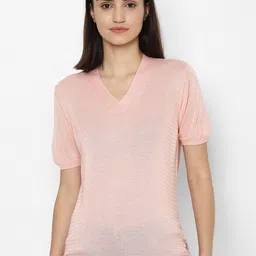 Allen Solly Woman Peach-Coloured Striped Top-image-44