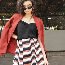 MANGO Black Solid Shoulder Strap Top-picture-18