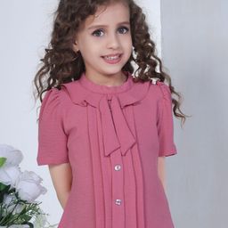 Peppermint Girls Short Sleeve Tie-Up Neck Top-image-83