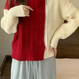 StyleCast Red Teen Girls Colourblocked Top-image-69