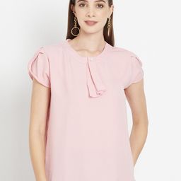 Purple State Pink Solid Regular Top-image-96