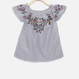 Lee Cooper Girls Navy Blue Striped Top-image-5