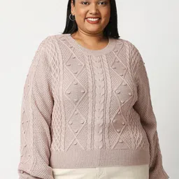 20Dresses Women Pink Acrylic Sweater-image-73