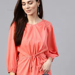 Zima Leto Coral Crepe Top-picture-52