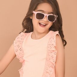 LilPicks Girls Schiffli Ruffle Design Slim Fit Cotton Regular Crop Top-20