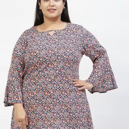 plusS Floral Print Flared Sleeve Top-picture-15