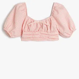Koton Puff Sleeve Crop Top-image-81