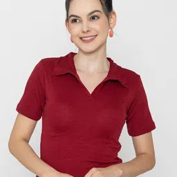 Boleem Shirt Collar Cotton Top-image-30