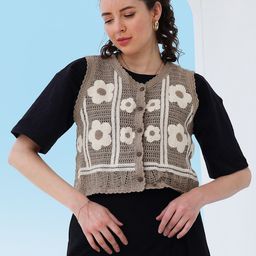 Boho By Athena V-Neck Cotton Crochet Jacket-image-20
