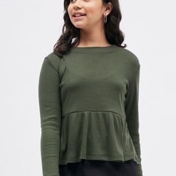 luyk Peplum Pure Cotton Top-image-65