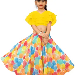 BAESD Girls V-Neck Tie and Dye Ready to Wear Lehenga Choli-picture-33