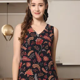 CHARMGAL Floral Printed V-Neck Top-18