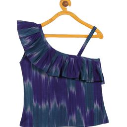 Resha Girls Purple Tie and Dye Ruffles Top-image-92