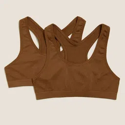 Marks & Spencer Girls Pack of 2 Bralette Crop Top-picture-10