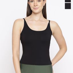La Intimo Women Pack Of 3 Sleeveless Slip Spaghetti Camisoles-image-21